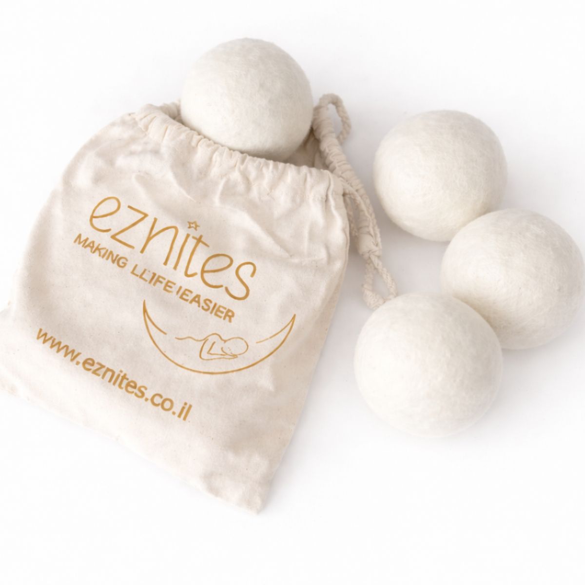 מארז של 4 כדורי צמר למייבש כביסה