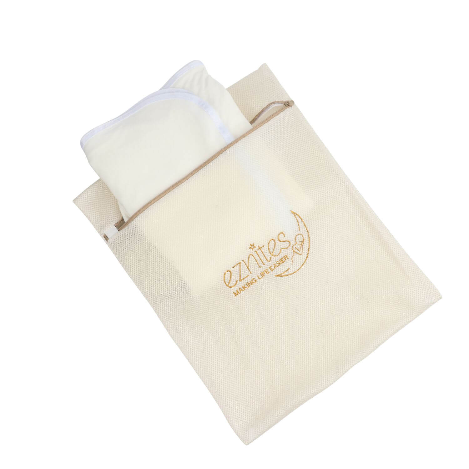 שמיכת קיץ קרירה של איזינייטס עם שק כביסה ייעודי, צבע לבן